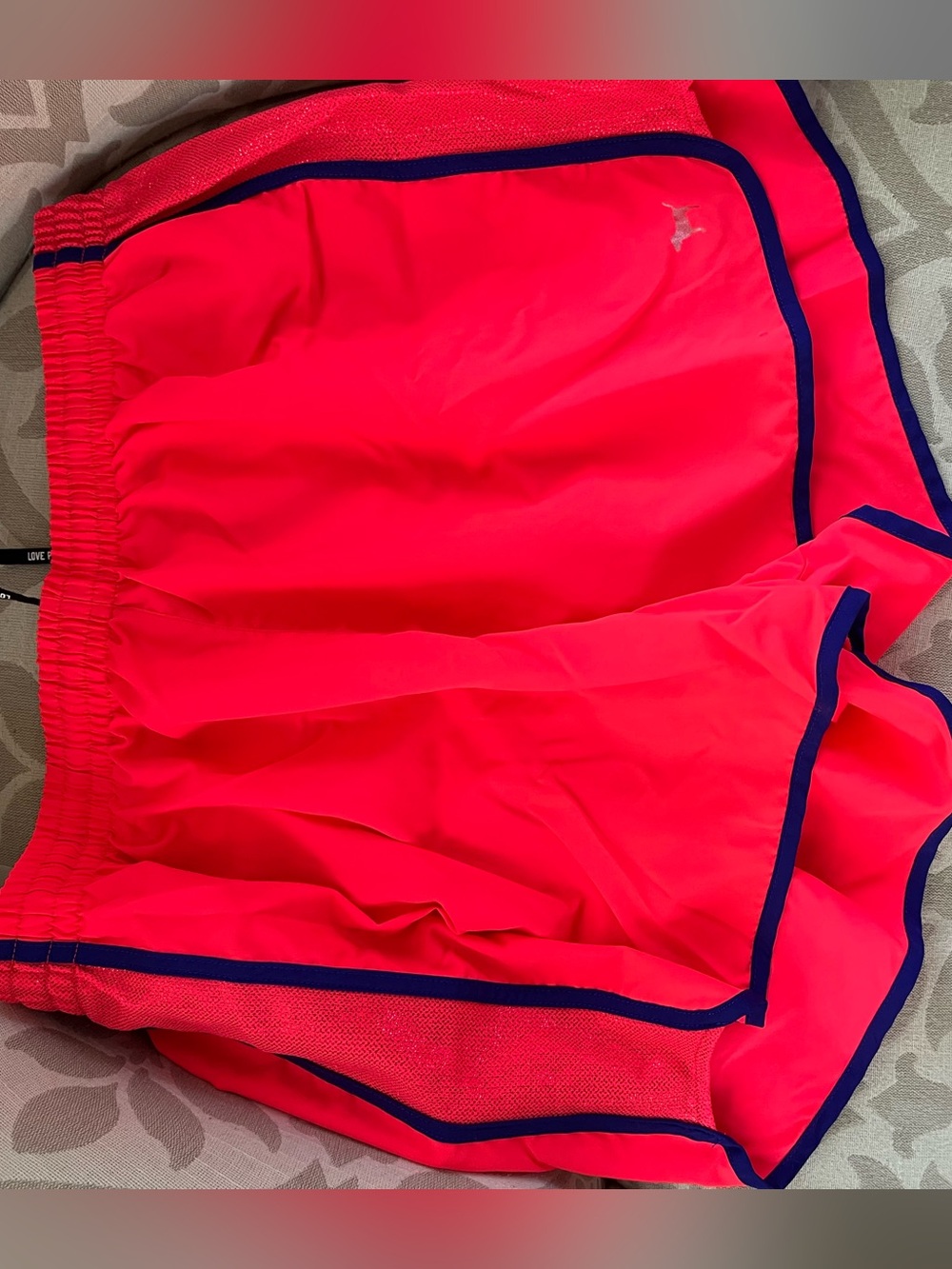PINK Victoria’s Secret Coral Athletic Shorts with Purple Trim